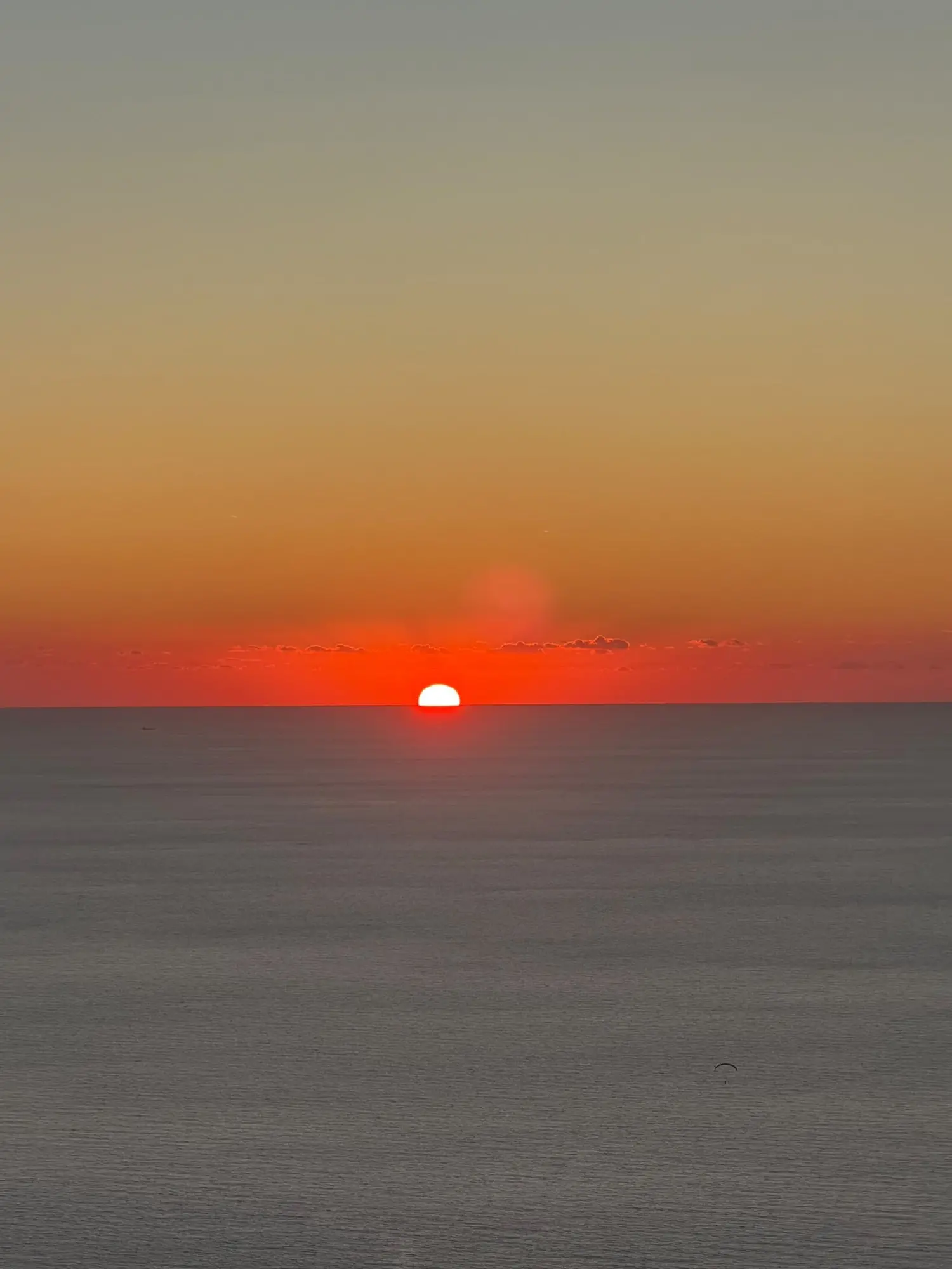 Sunset over the Ionian Sea during Fit at sea